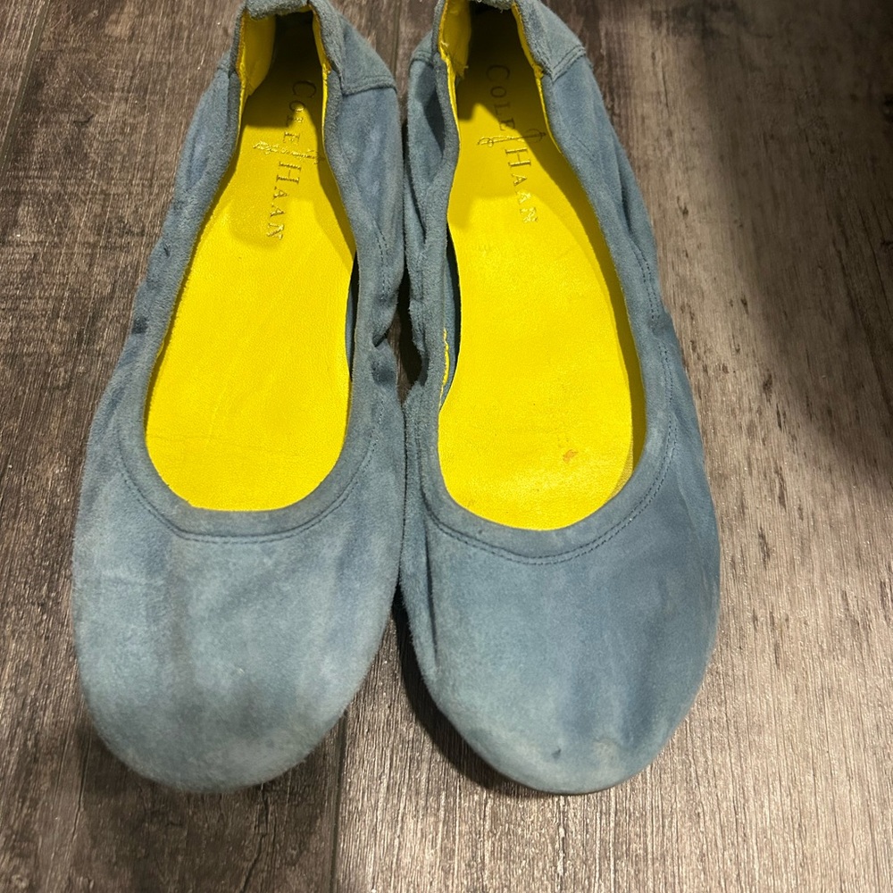 Cole Haan Blue Suede Loafers‎ with Vibrant Insoles Sz 6B